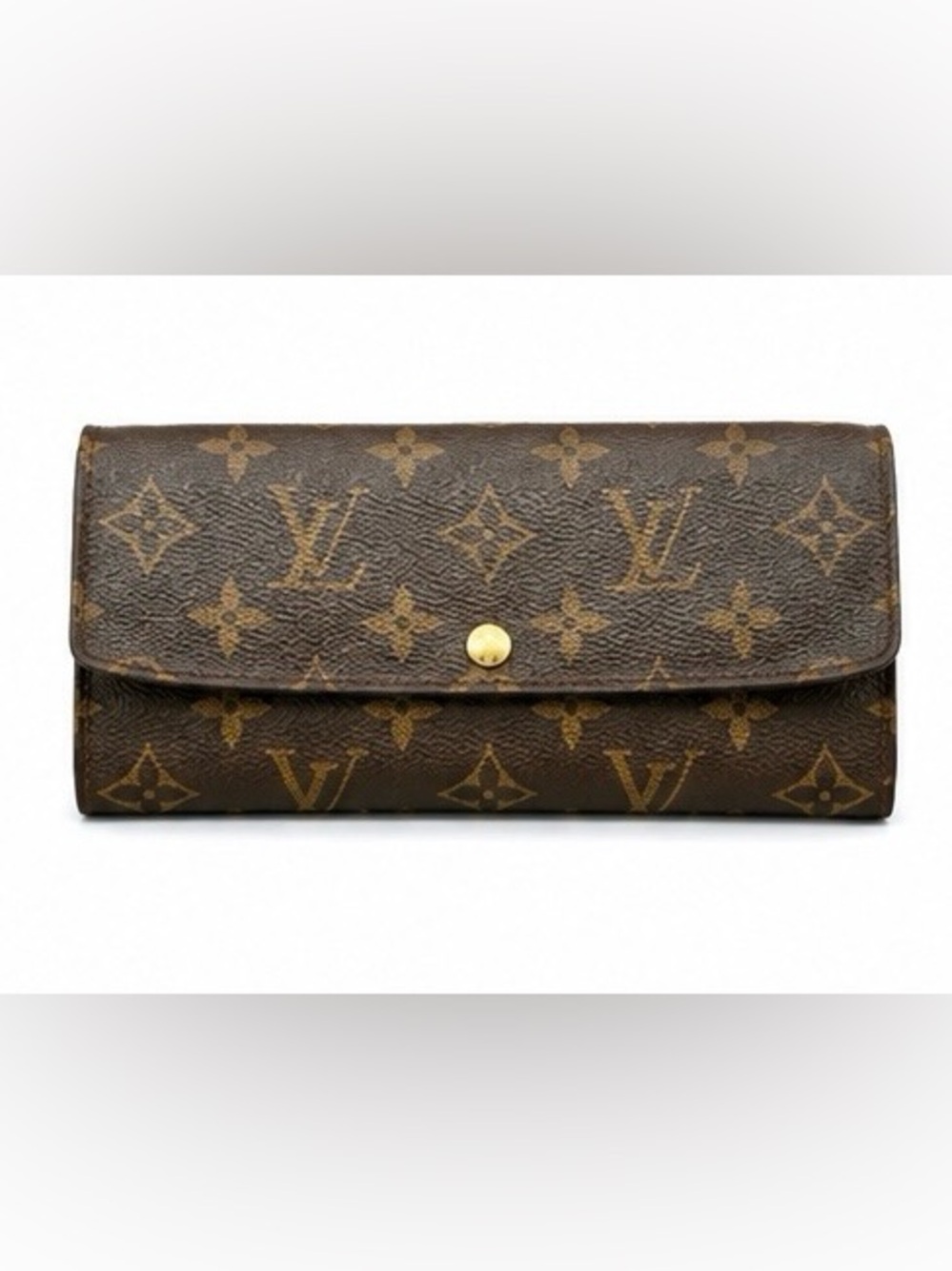Louis Vuitton Monogram Canvas Wallet in Brown with Gold Hardware